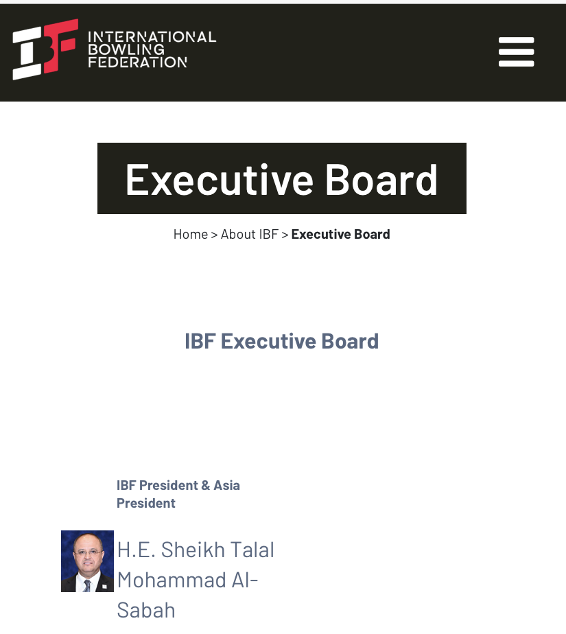 Sheikh Talal has been officially restored as President on the IBF website ©IBF