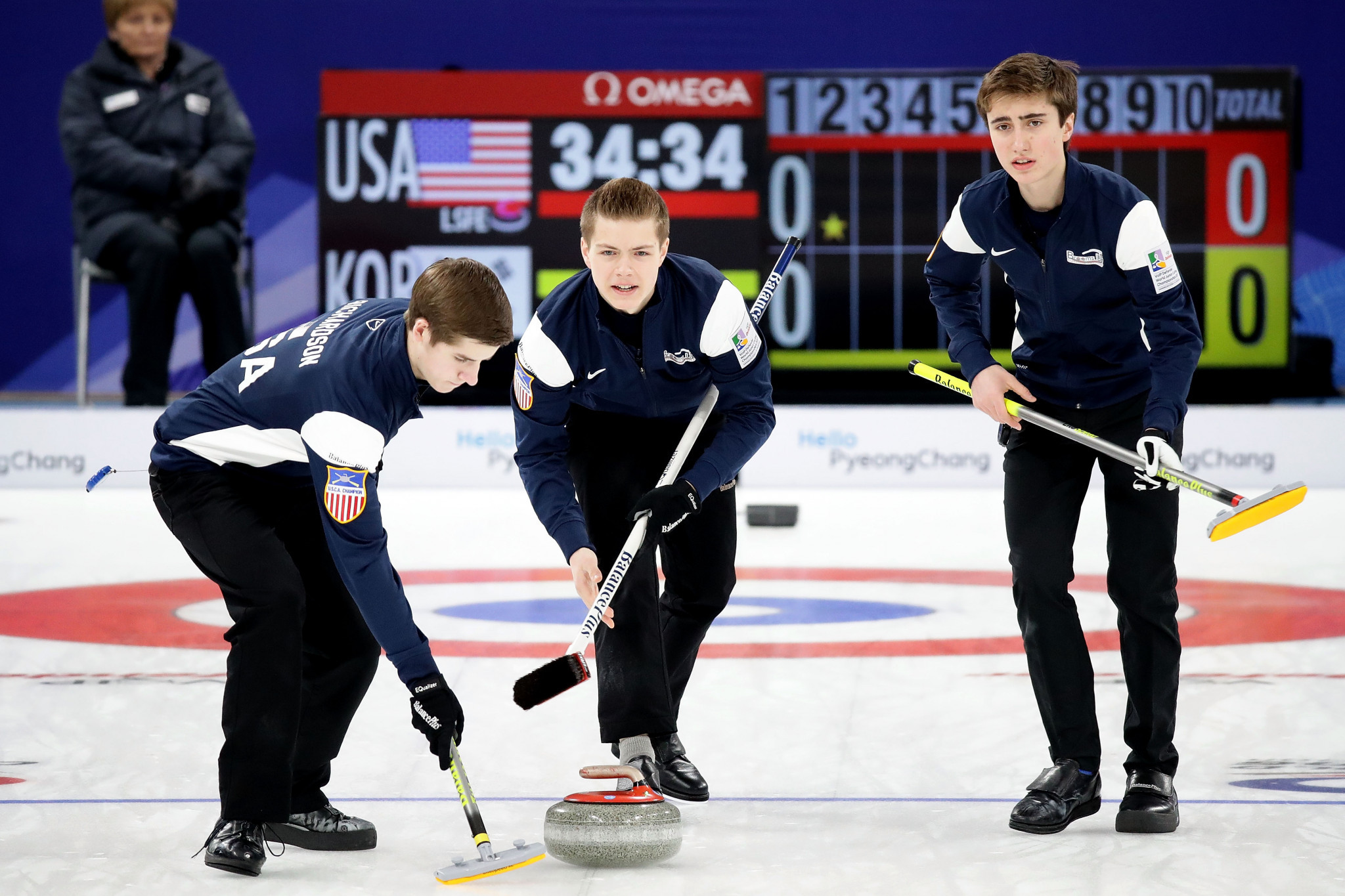 Luc Violette, centre, and Ben Richardson, are part of the American men's team for Lake Placid ©Getty Images