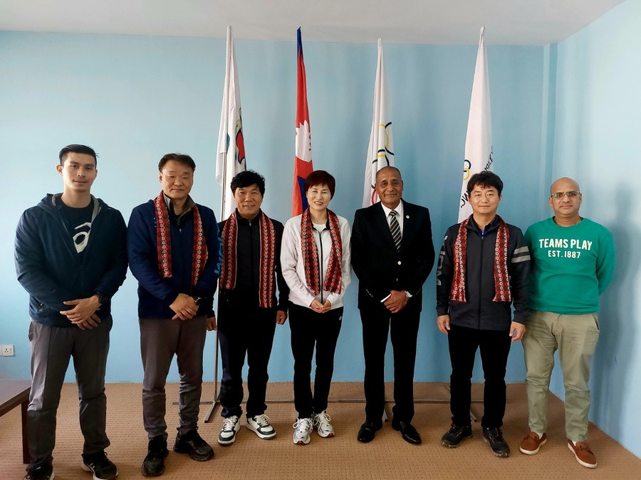 Nepal Olympic Committee welcome South Korea table tennis delegation in Kathmandu
