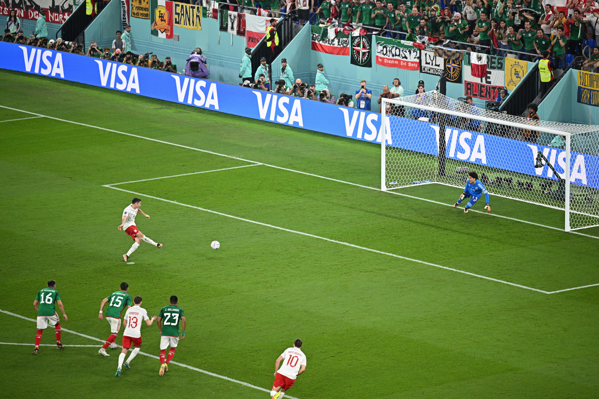 Poland and Mexico also drew 0-0 as Robert Lewandowski failed to score his first World Cup goal as his penalty was saved by Guillermo Ochoa ©Getty Images
