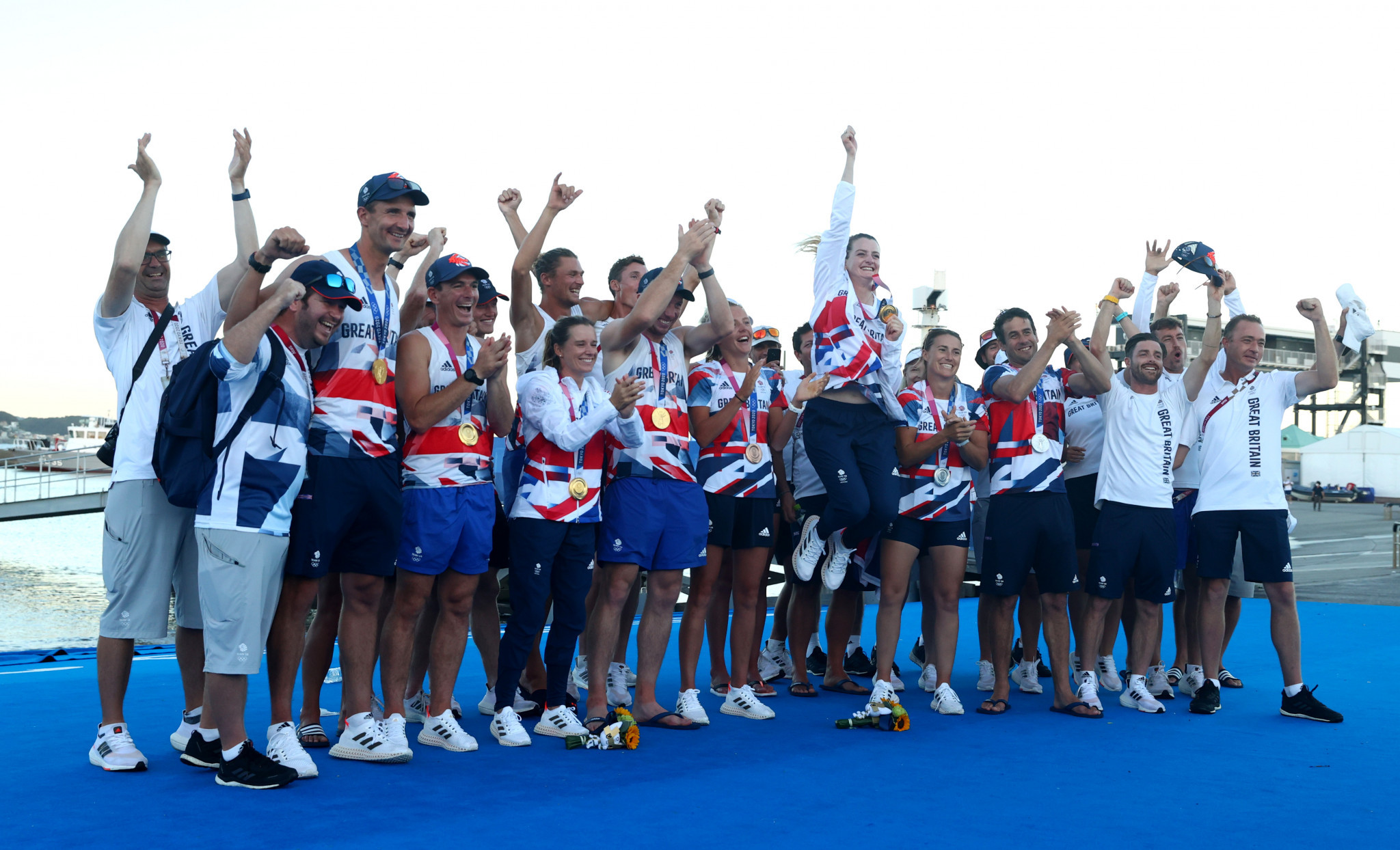 Britain celebrated five medals in Tokyo at their most successful Olympic regatta since 2008 ©Getty Images
