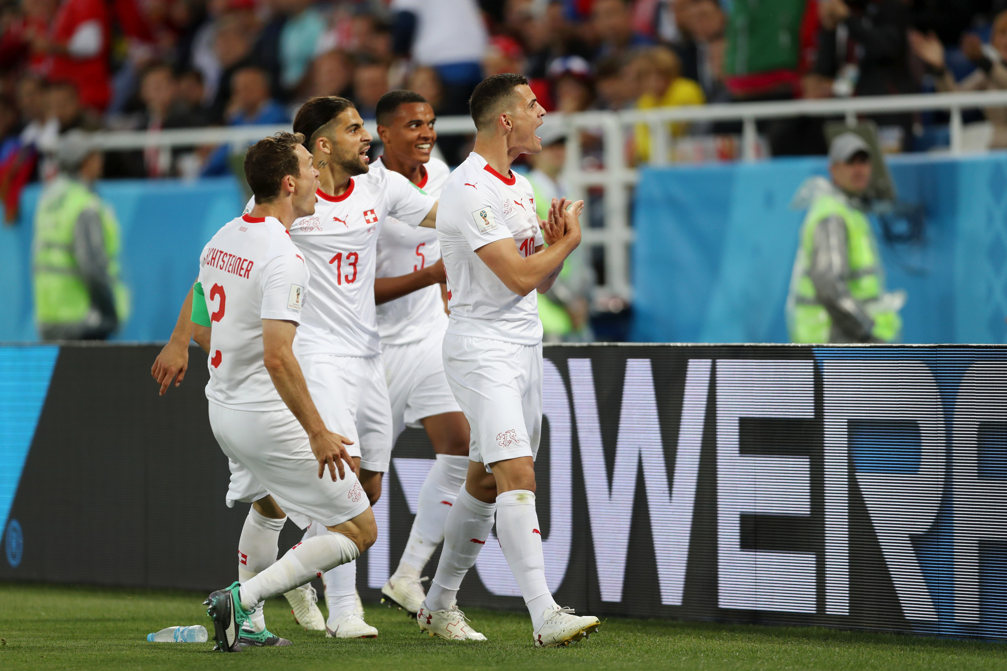 Swiss players were fined for making what was deemed an inflammatory gesture while playing against Serbia at the 2018 World Cup ©Getty Images