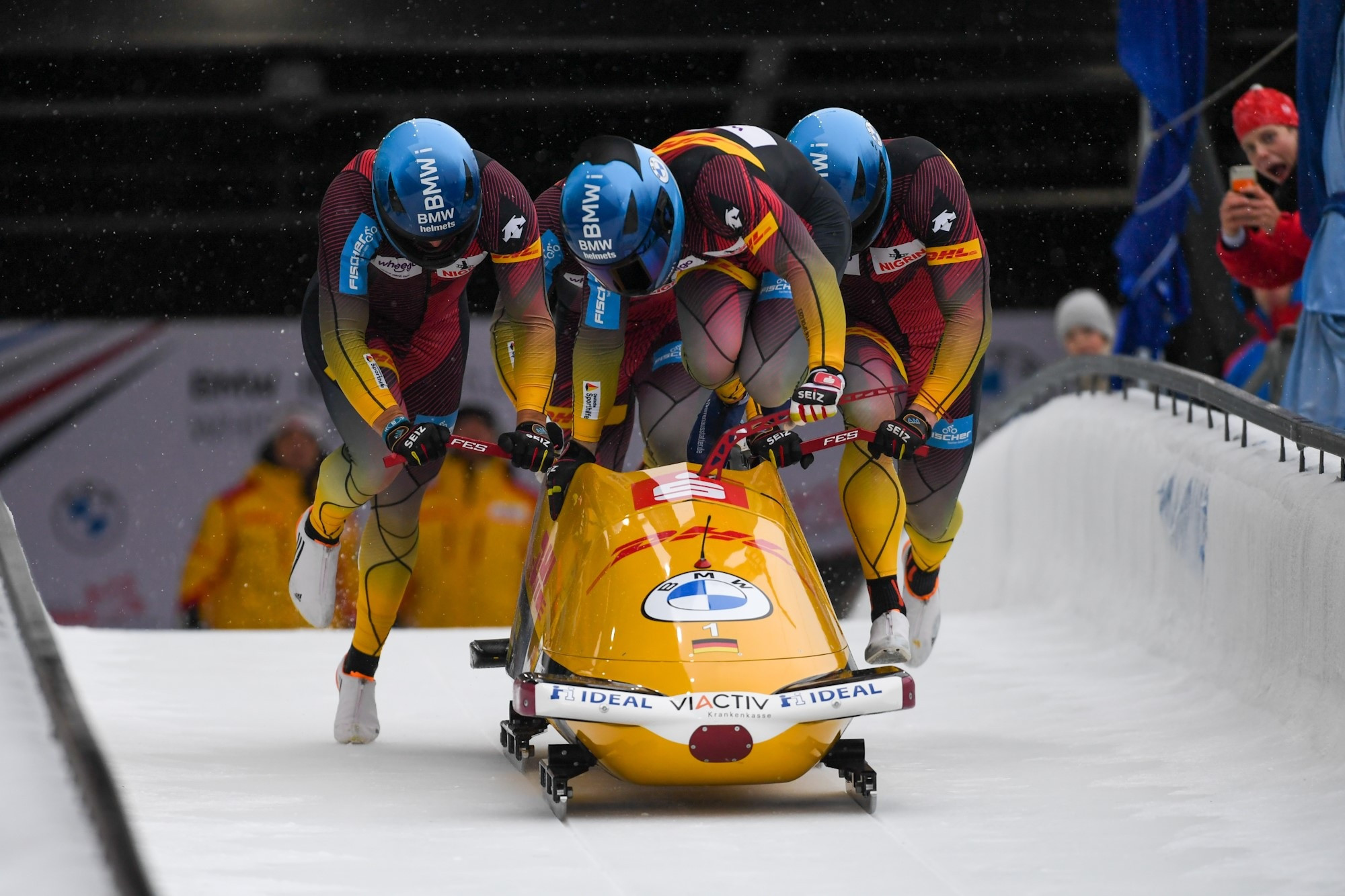Francesco Friedrich piloted Germany's four-man bobsleigh team to victory in Whistler ©IBSF