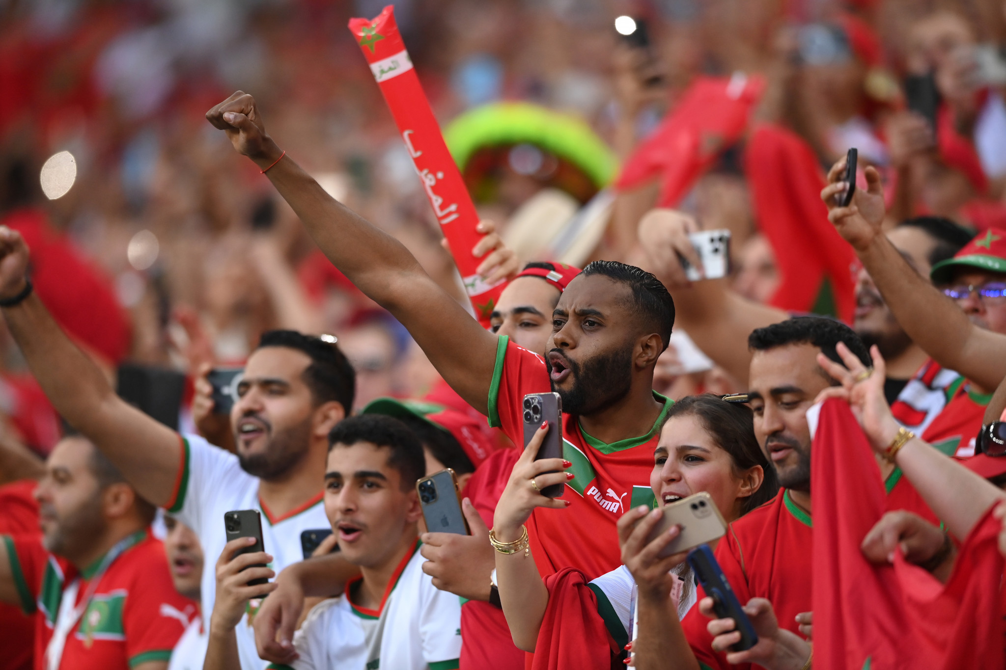 Moroccan fans celebrate their side defeating Belgium 2-0 ©Getty Images