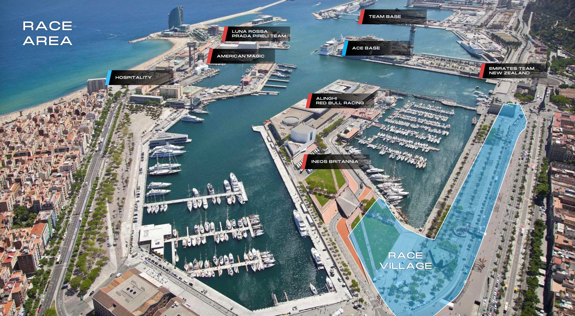 The race area has been defined for the 2024 America's Cup ©America's Cup