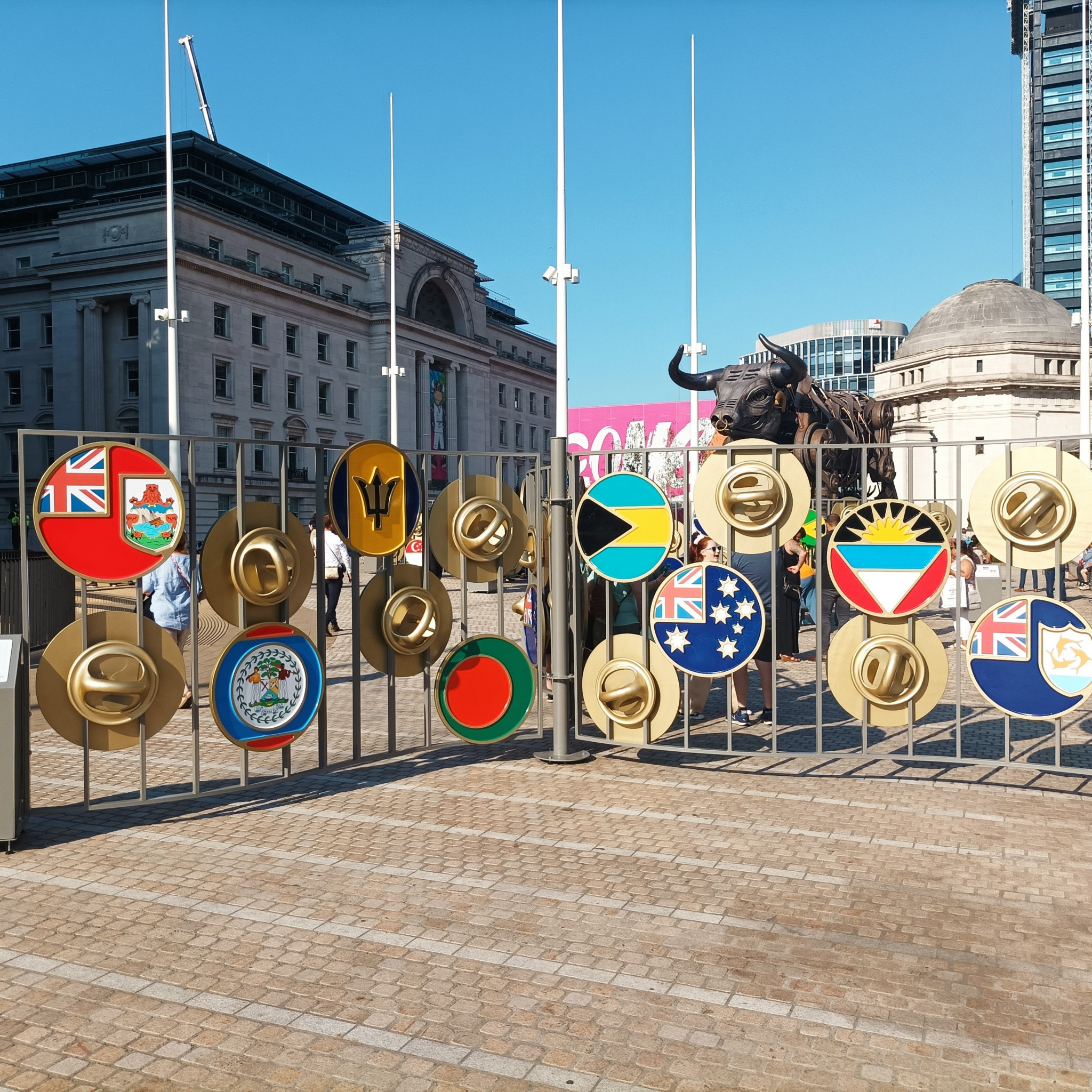 The outsize pins were a popular attraction during the Commonwealth Games in Birmingham ©ITG