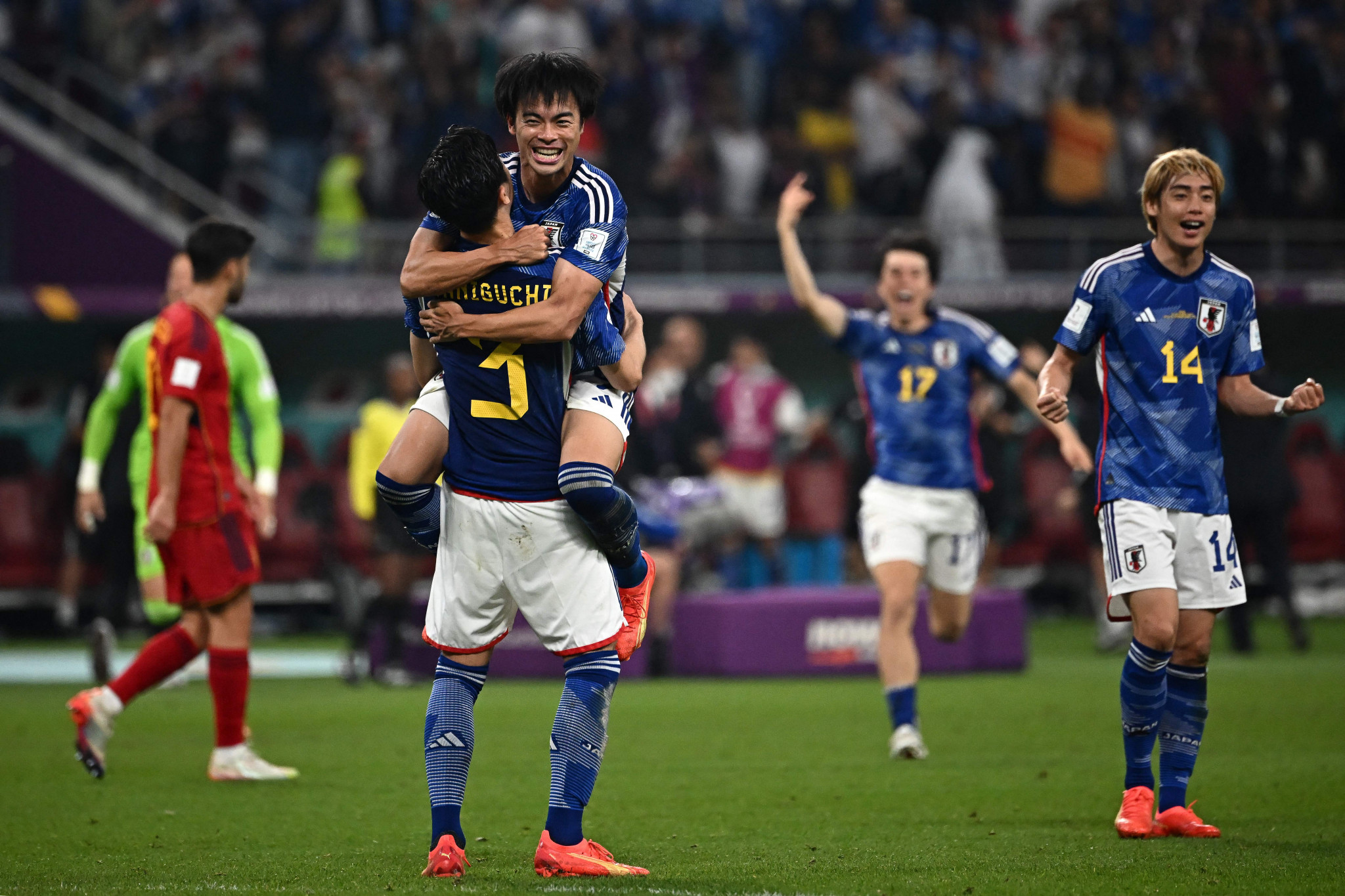 Japan progressed to the round of 16 with a famous win over Spain ©Getty Images