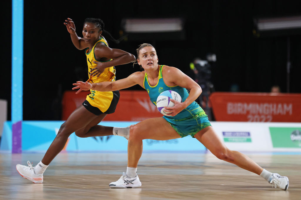 Australia's netball captain Liz Watson, pictured during the Birmingham 2022 final in which her side beat Jamaica, has won her sport's top domestic honour, the Liz Elllis Diamond. for a second time ©Getty Images