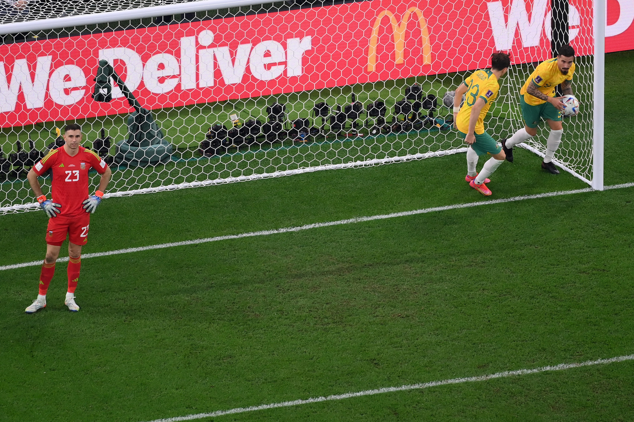 An Enzo Fernández own goal helped Australia pull one back with 13 minutes to go ©Getty Images