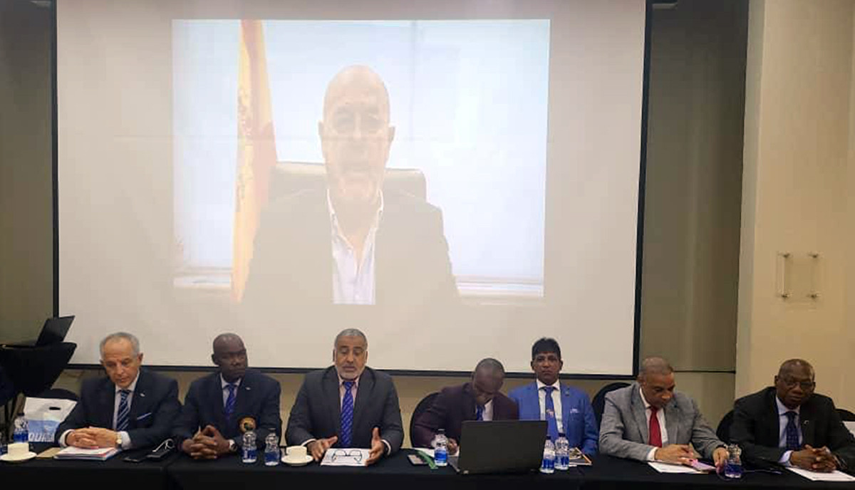 World Karate Federation President Antonio Espinós delivered a video message at the African Karate Federation Congress ©WKF