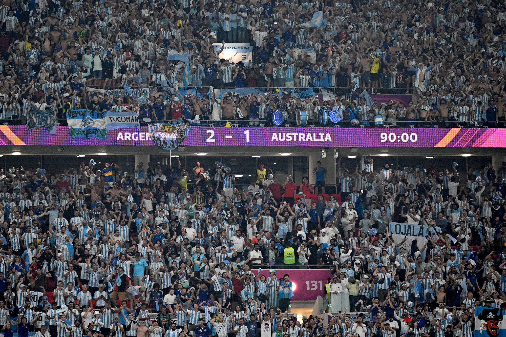 Argentina fans came out in big numbers at the Ahmad bin Ali Stadium ©Getty Images