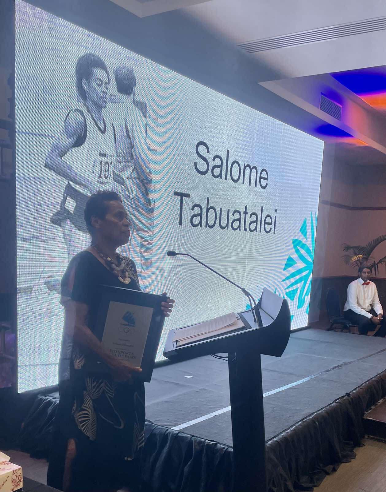 Salome Tabuatalei was inducted into the Fiji Sports Hall of Fame ©FASANOC