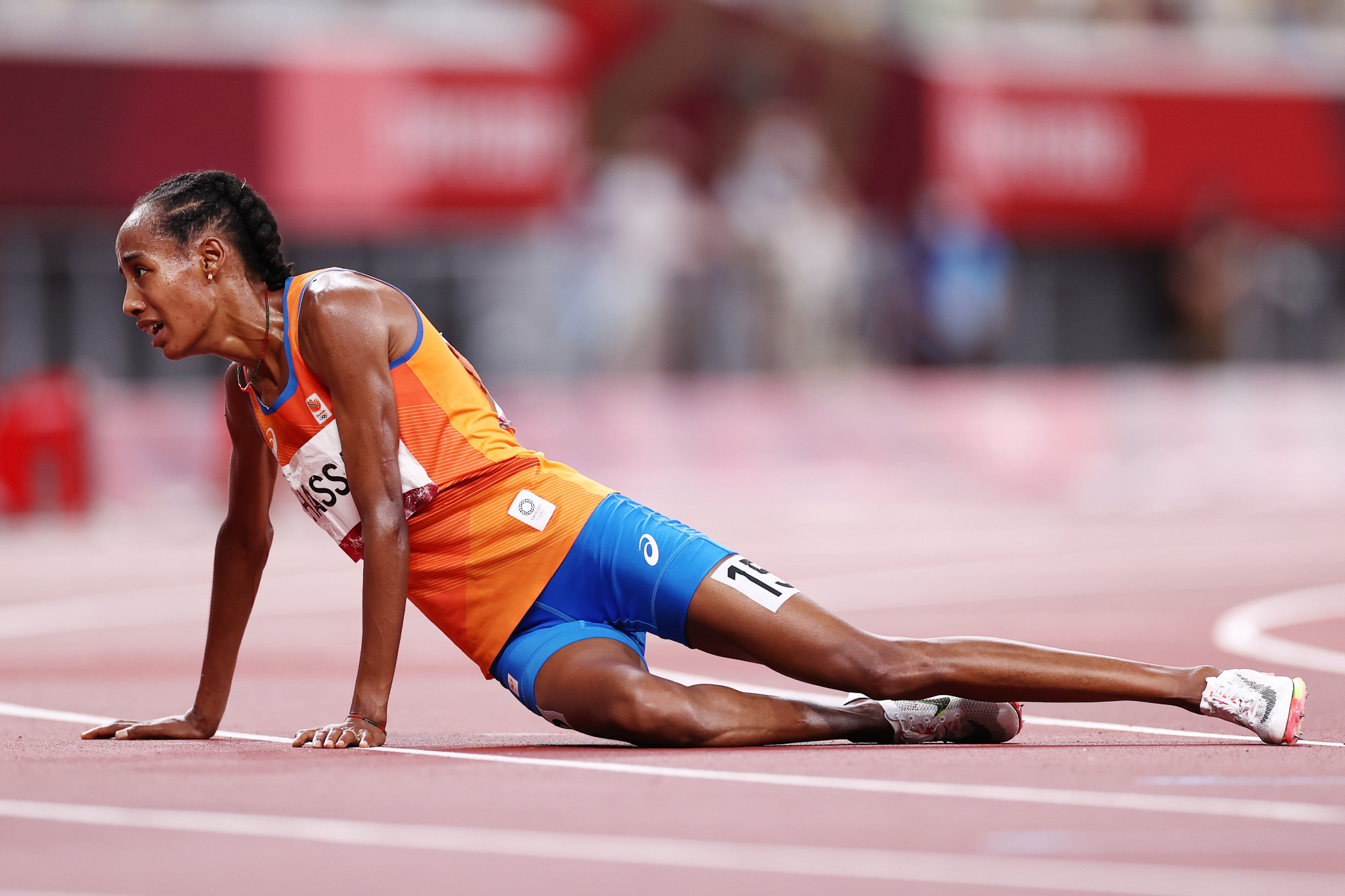 Several runners, including The Netherlands' Sifan Hassan, winner of the 10,000 metres, finished in distress during Tokyo 2020 due to the hot conditions ©Getty Images
