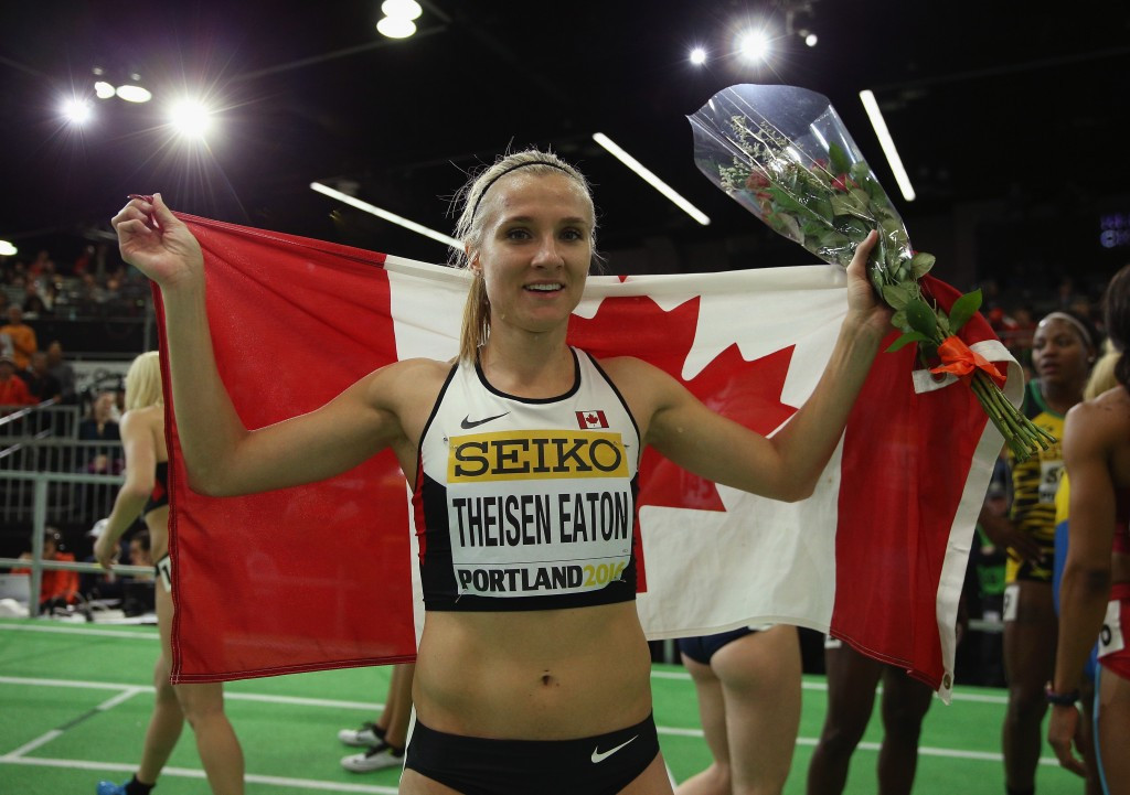 Brianne Theisen-Eaton claimed a last-gasp pentathlon gold for Canada ©Getty Images