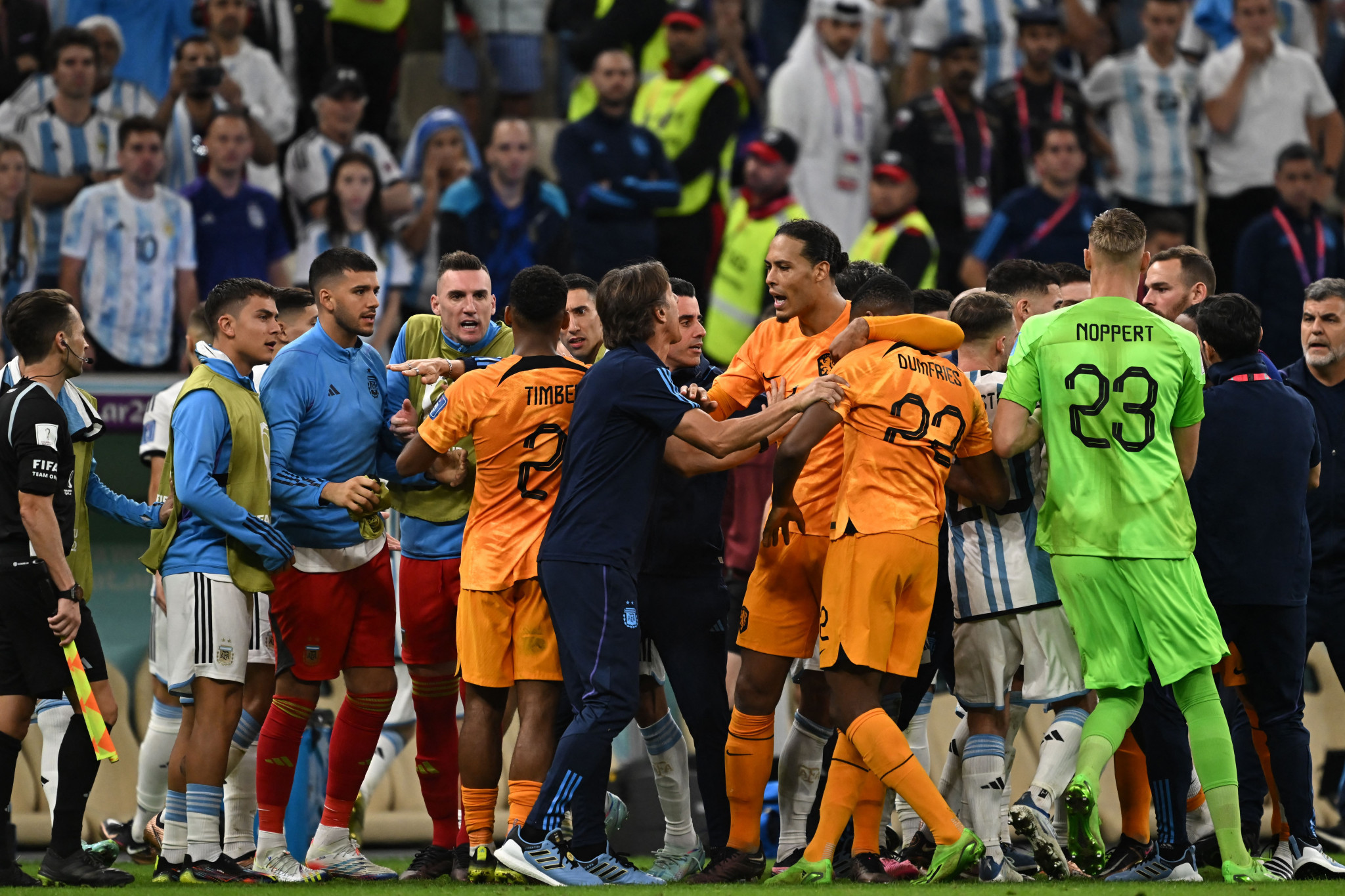 There were scuffles throughout and at the conclusion of the quarter-final between the Netherlands and Argentina ©Getty Images