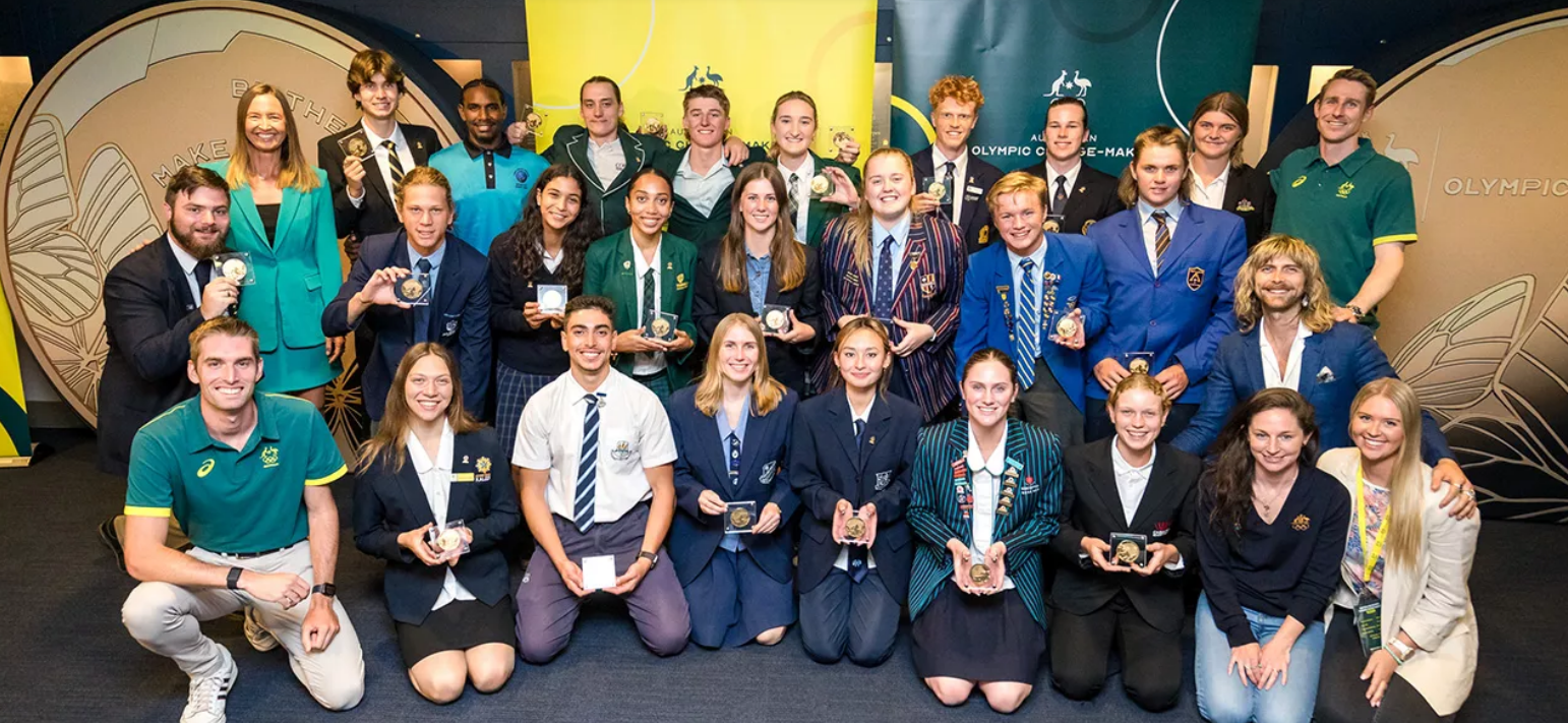 The students were awarded Olympic Change-Maker gold medals produced by the Royal Australian Mint ©AOC