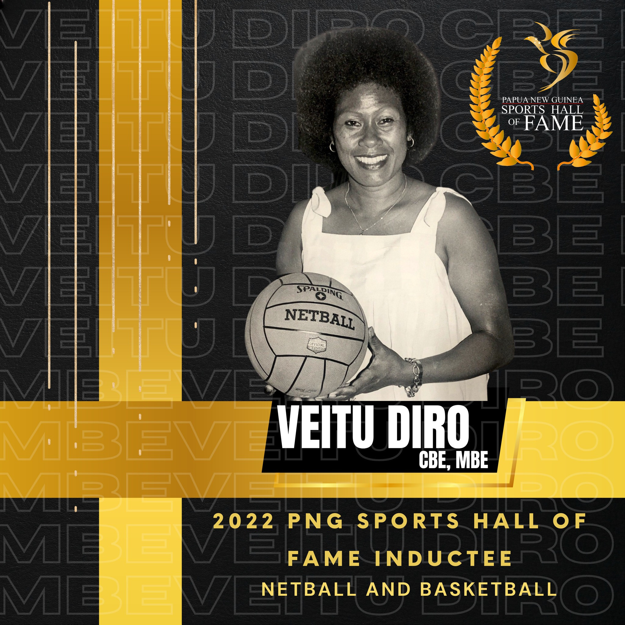 Netball great Veitu Diro is one of three new members of the PNG Sports Hall of Fame ©Facebook/PNGOC