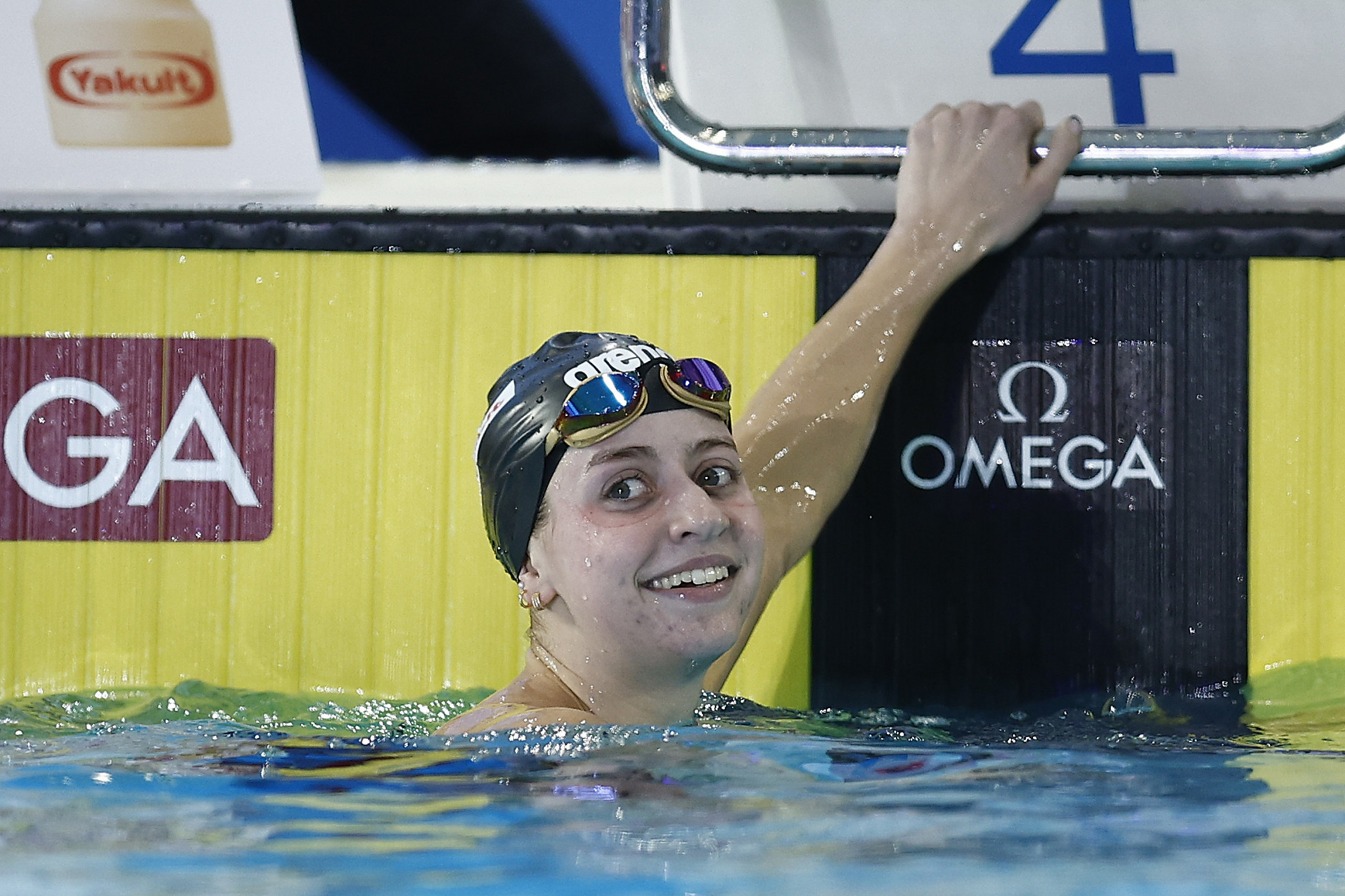 Kate Douglass of the United States is all smiles after capturing the women's 200m individual medley final ©Getty Images