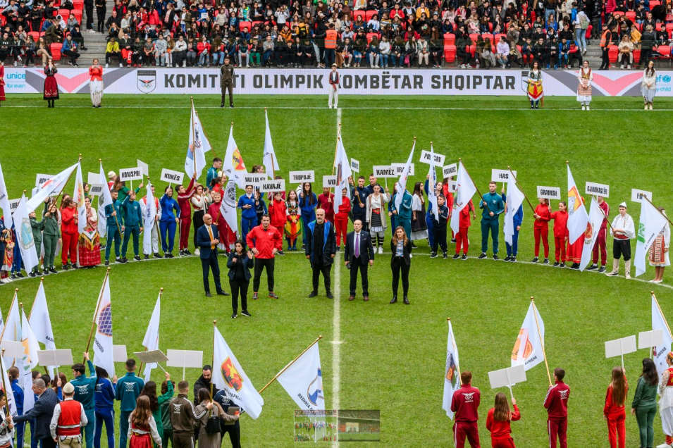 More than 10,000 young people took part in the Opening Ceremony of the Sports Teams in Schools project at the Air Albania Stadium in the capital of Tirana, with spectators including the Albanian Prime Minister, Edi Rama ©Albanian NOC