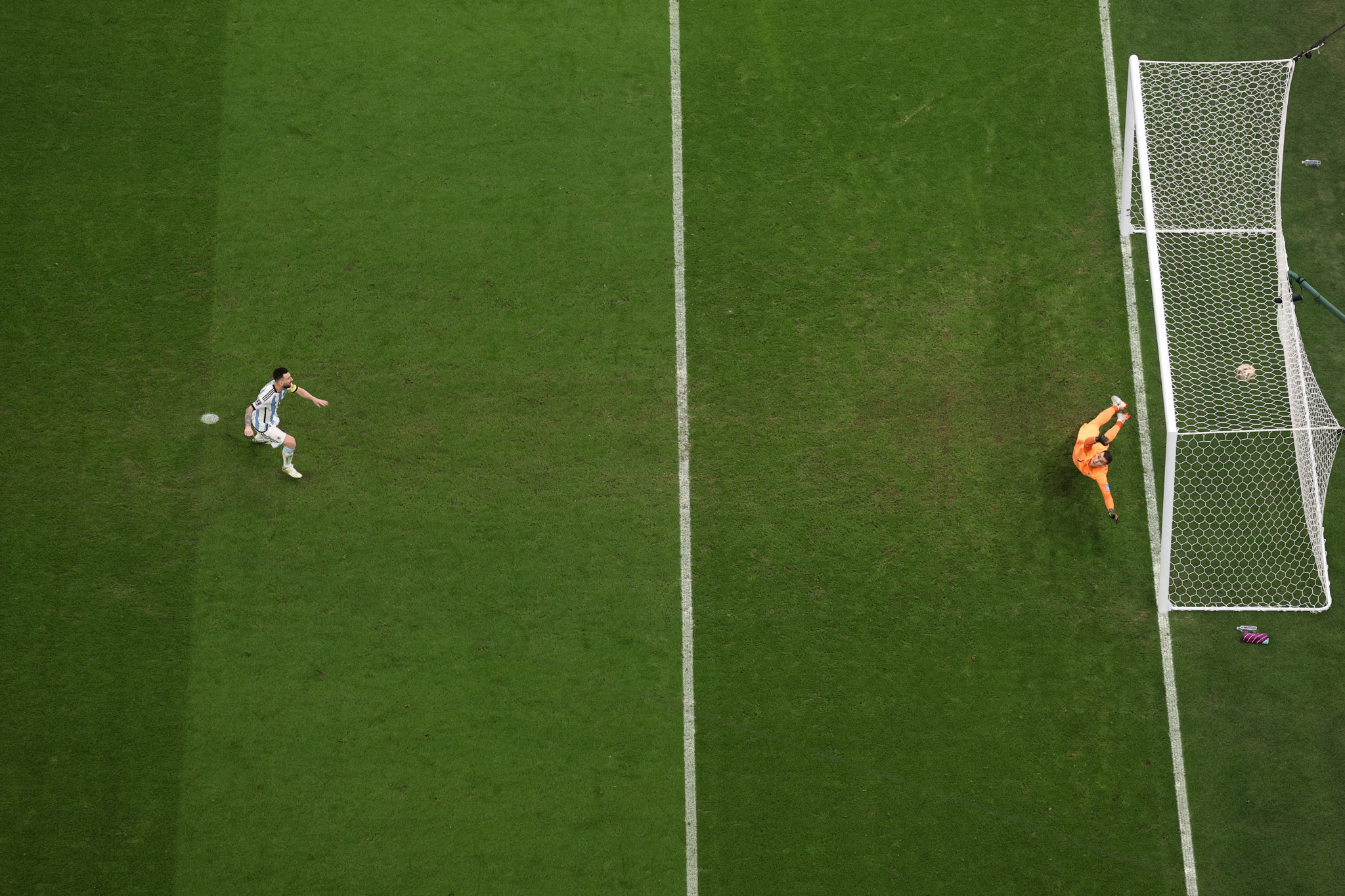 Lionel Messi's penalty past Dominic Livakovic opened the scoring for Argentina ©Getty Images