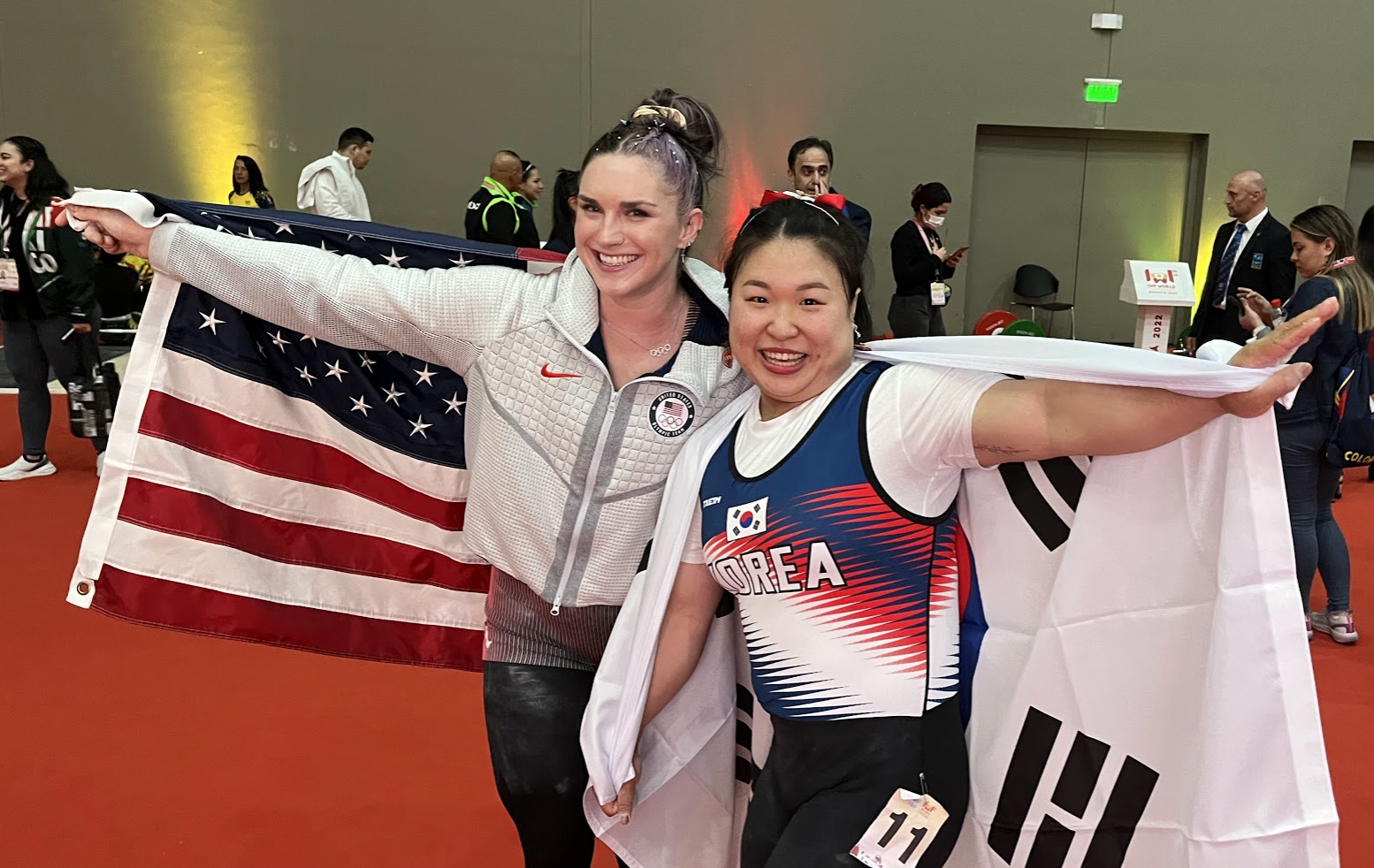 Mattie Rogers from the United States and Kim Suhyeon from South Korea won medals in the 76kg class ©ITG