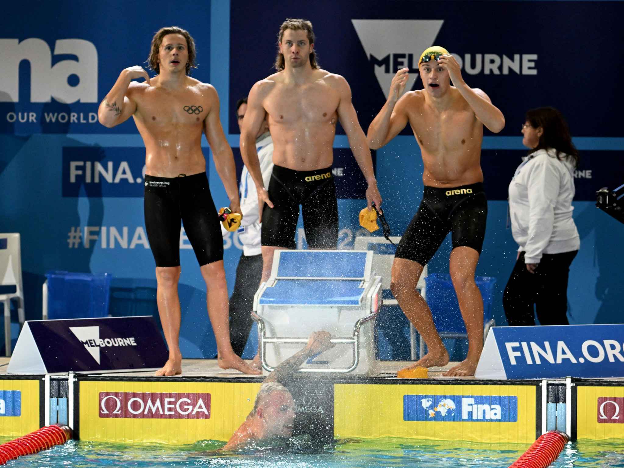 Kyle Chalmers produced a sensational final leg to help Australia win the men's 4x50m freestyle relay crown ©Getty Images