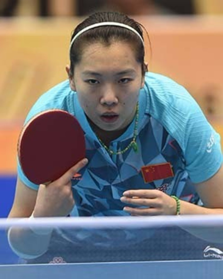 Li Xiaoxia of China knocked out her world number one compatriot Liu Shiwen today ©ITTF