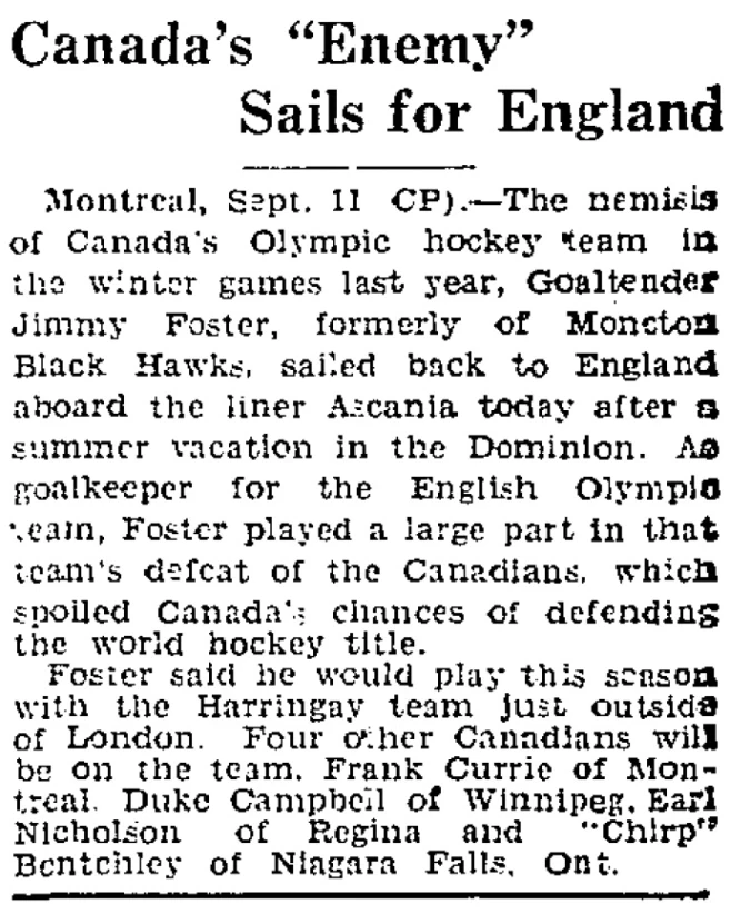 Resentment in Canada about how Great Britain ended their Olympic ice hockey monopoly at Garmisch-Partenkirchen 1936 ran deep ©Puckstruck 