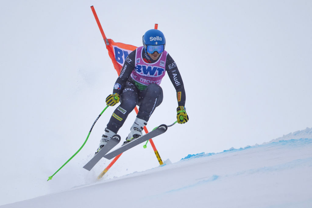 Italian veteran Elena Curtoni made the most of difficult conditions in St. Moritz to record her third Alpine Ski World Cup victory in a foggy, snowy and shortened downhill race ©Getty Images