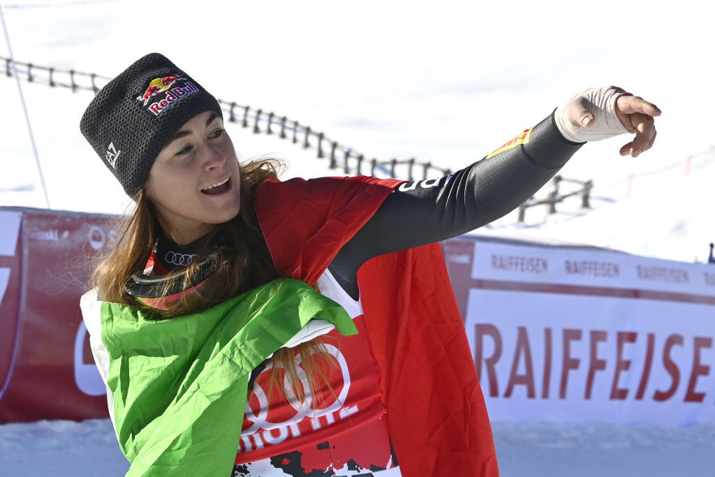 Goggia wins Alpine Ski World Cup in St Moritz a day after breaking hand