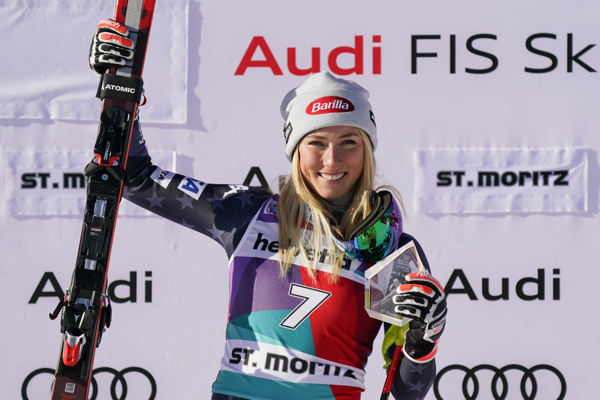 Mikaela Shiffrin won her 77th Alpine Ski World Cup gold today in St Moritz ©Getty Images