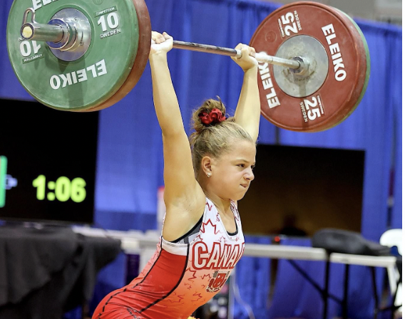 Emily Ibanez is already lifting more than some competitors at the full World Championships ©Ciro Ibanez