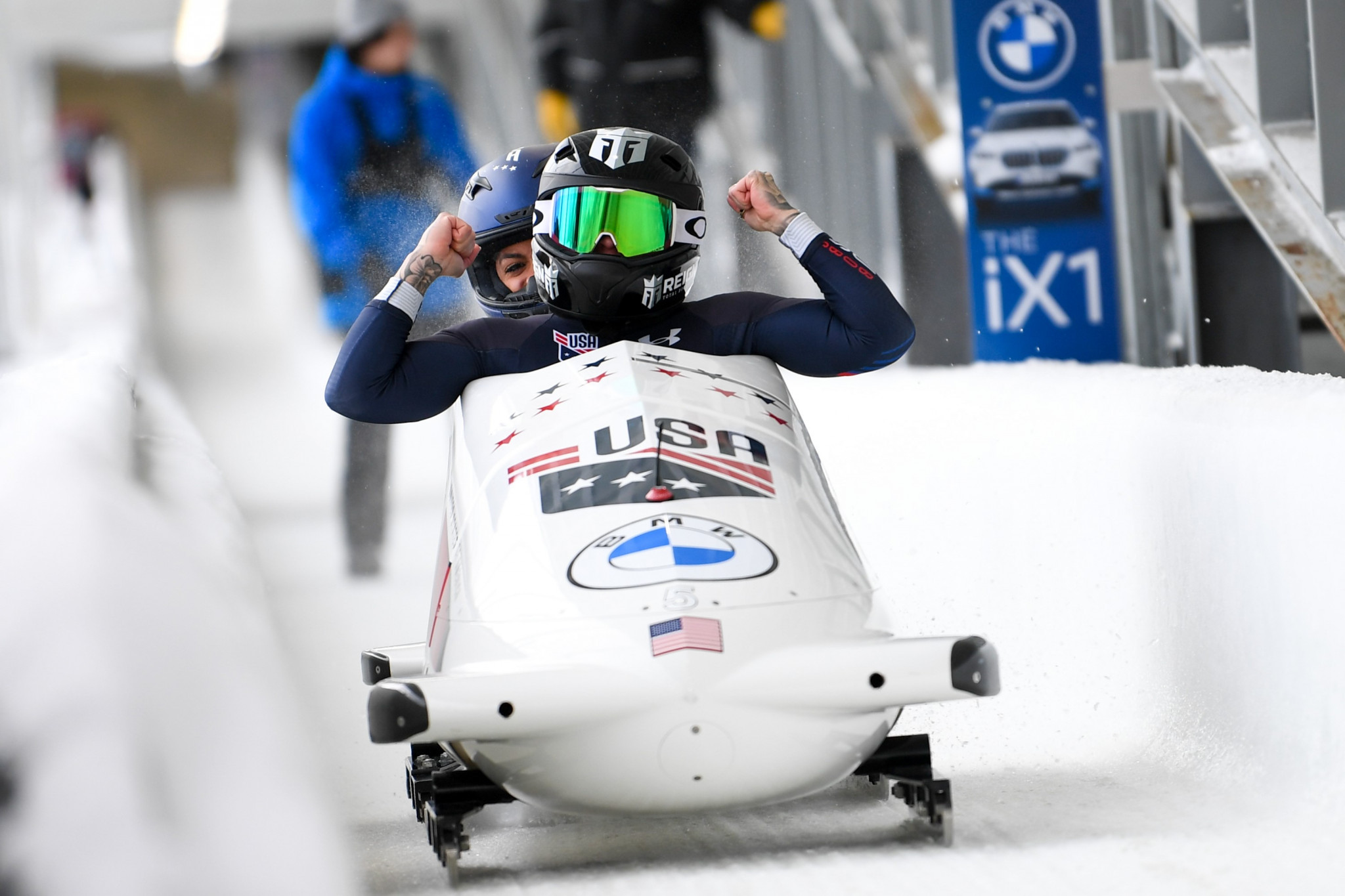 Humphries pips Olympic champion Nolte for two-woman bobsleigh gold in Lake Placid 