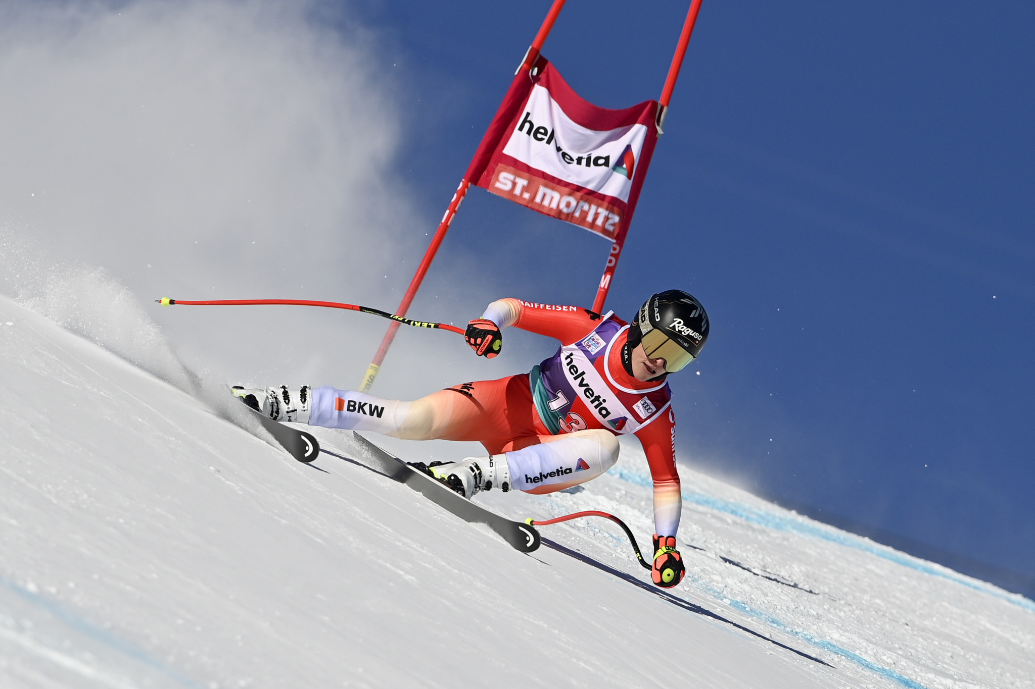 Switzerland's Lara Gut Behrami finished 8th in the World Cup Super G won by Mikaela Shiffrin on Sunday ©Getty Imagess