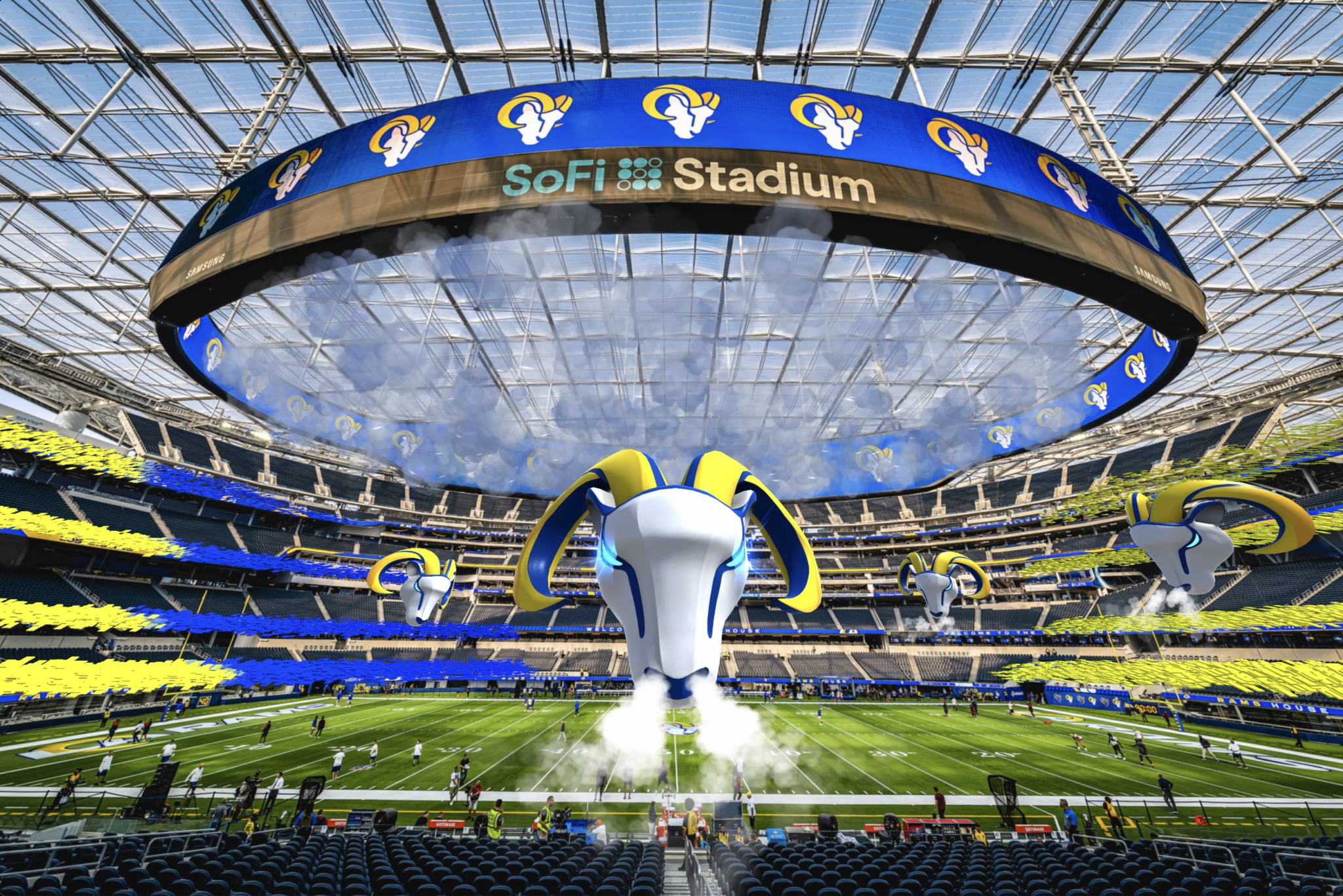 SoFi Stadium, venue for the Opening and Closing Ceremonies of Los Angeles 2028, has introduced new augmented reality technology ©ARound