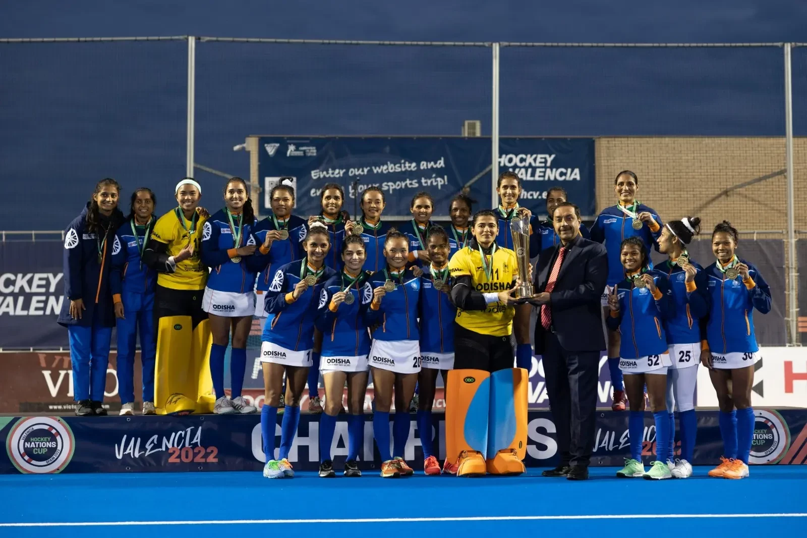 India's women lifted the first FIH Nations Cup with victory over hosts Spain in the final in Valencia with Tayyab Ikram on hand to present them with their trophy
