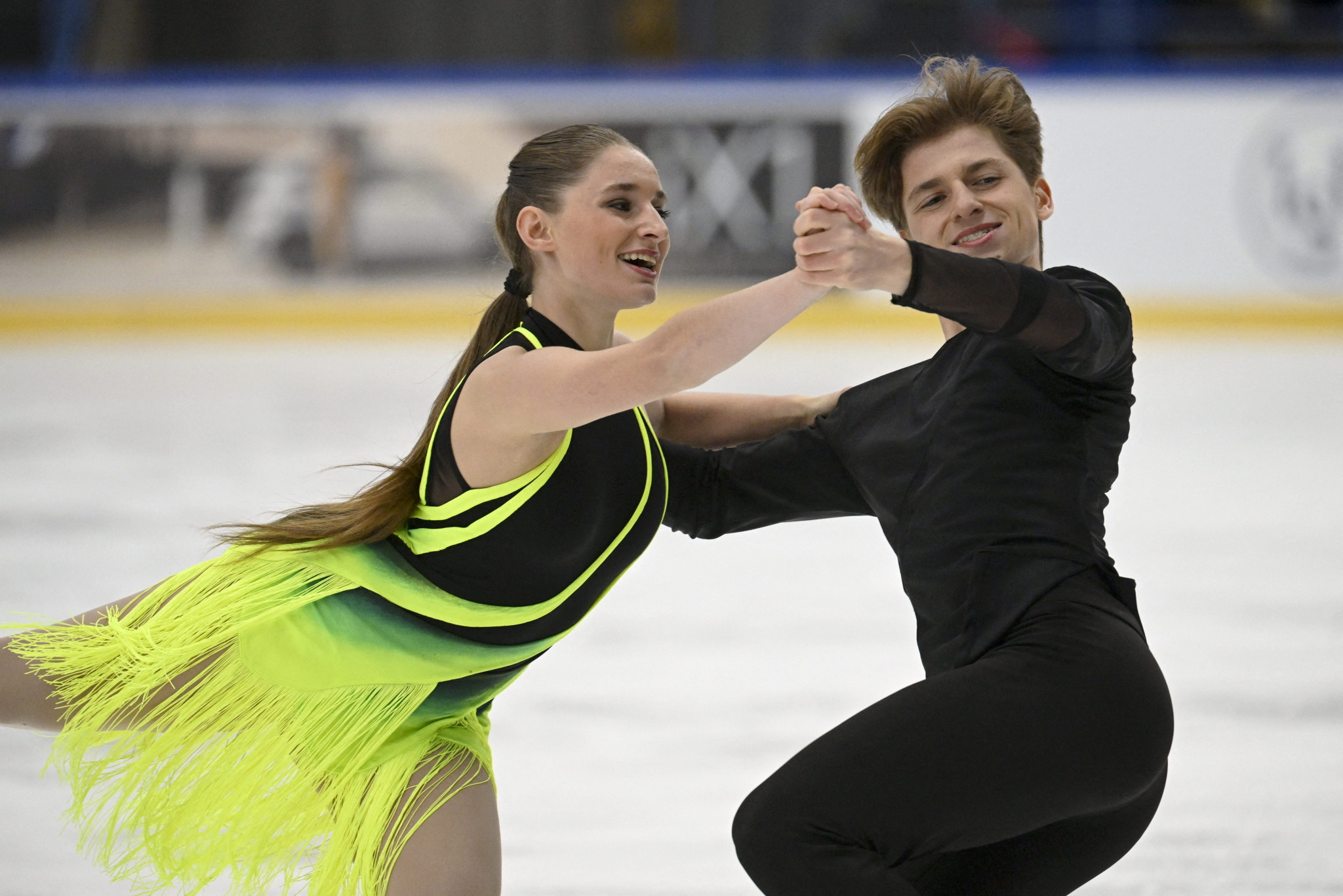 American world junior champions Oona Brown, left, and Gage Brown, right, are also set to feature at the exhibition gala ©Getty Images