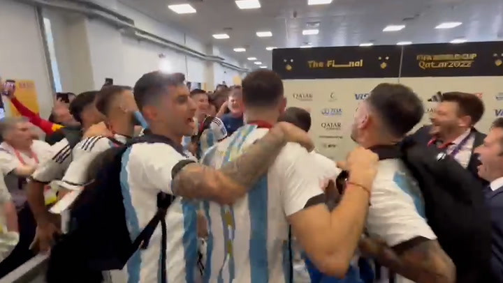 Argentina's players have been accused of insulting journalists during celebrations after winning the FIFA World Cup in Qatar last month ©YouTube
