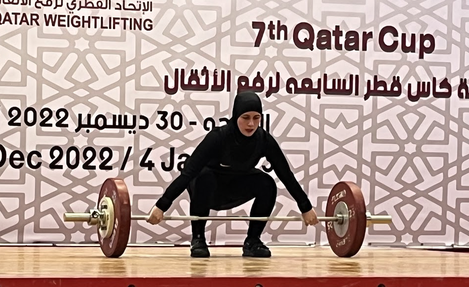 Rebeka Ibrahima made a winning return to weightlifting with an effort of 80-95-175 in the Qatar Cup and West Asian Championships in Doha to bag the women's 59kg title ©ITG