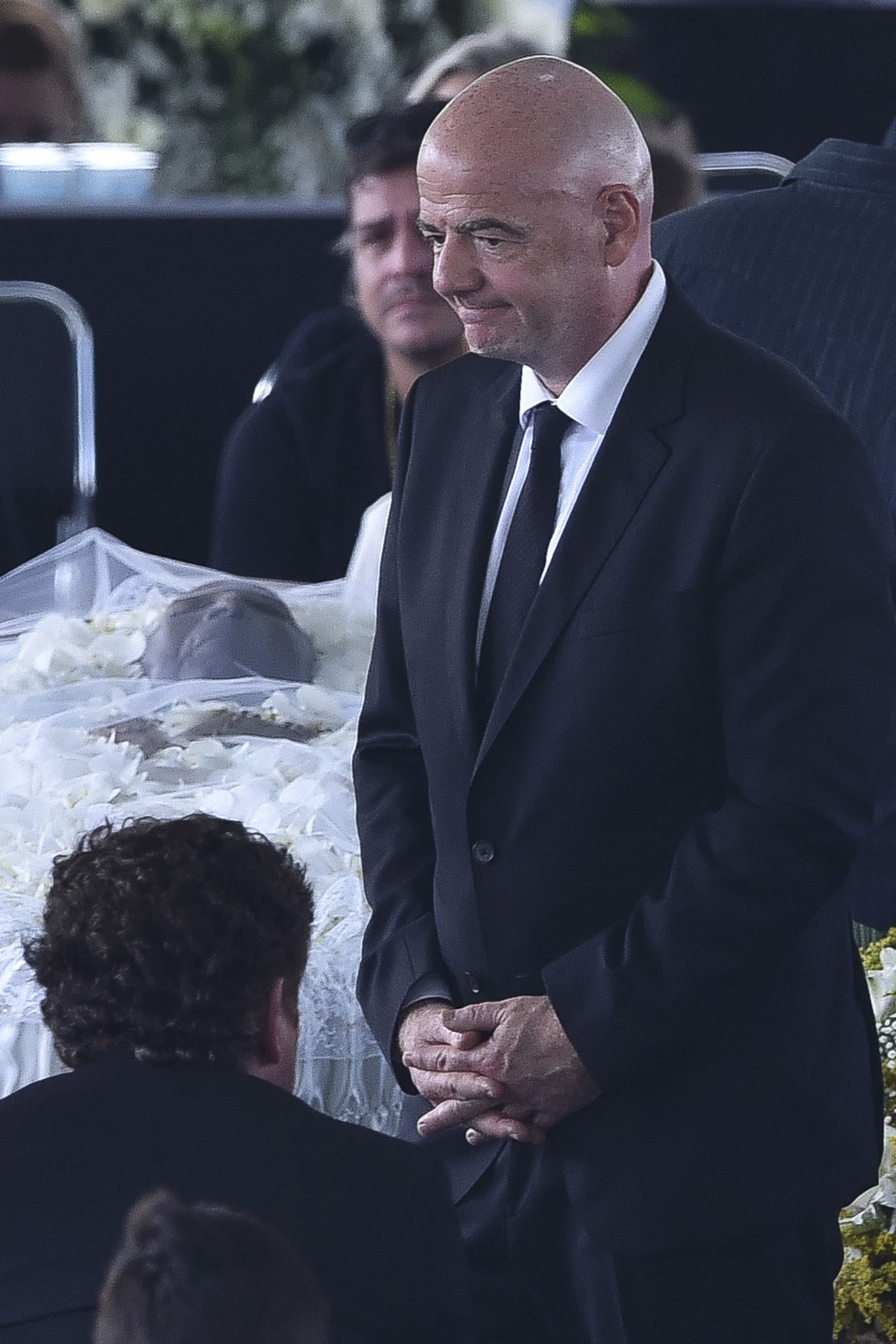 FIFA President Gianni Infantino attended the funeral, and expressed a desire for every country in the world to rename a stadium in Pelé's honour ©Getty Images