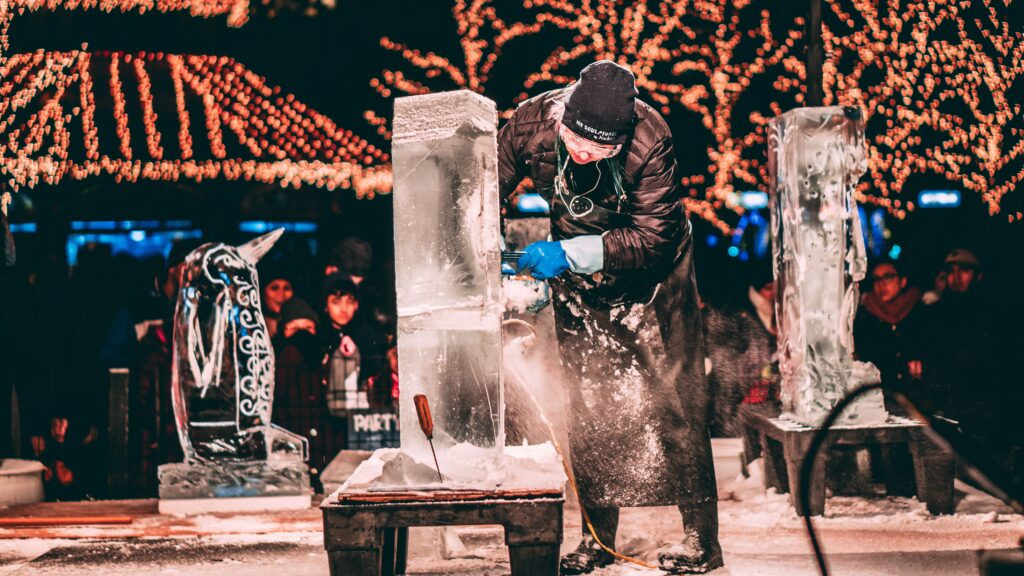 Ice sculpting is one of the activities set to take place at the festival on Lake Placid's Main Street during this month's Winter World University Games ©FISU