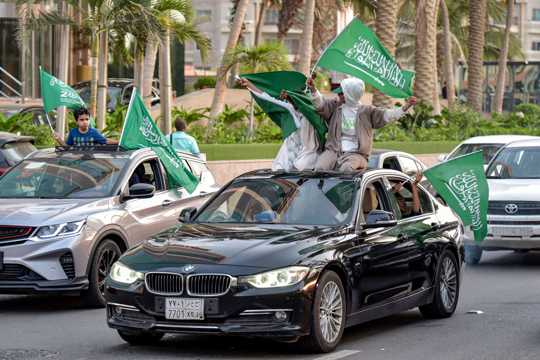 Fans in Saudi Arabia were given a public holiday to celebrate the national team's victory over Argentina in the 2022 FIFA World Cup ©Getty Images