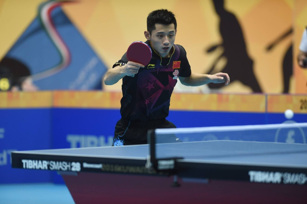 Zhang Jike excelled to win an all-Chinese men's singles final ©ITTF