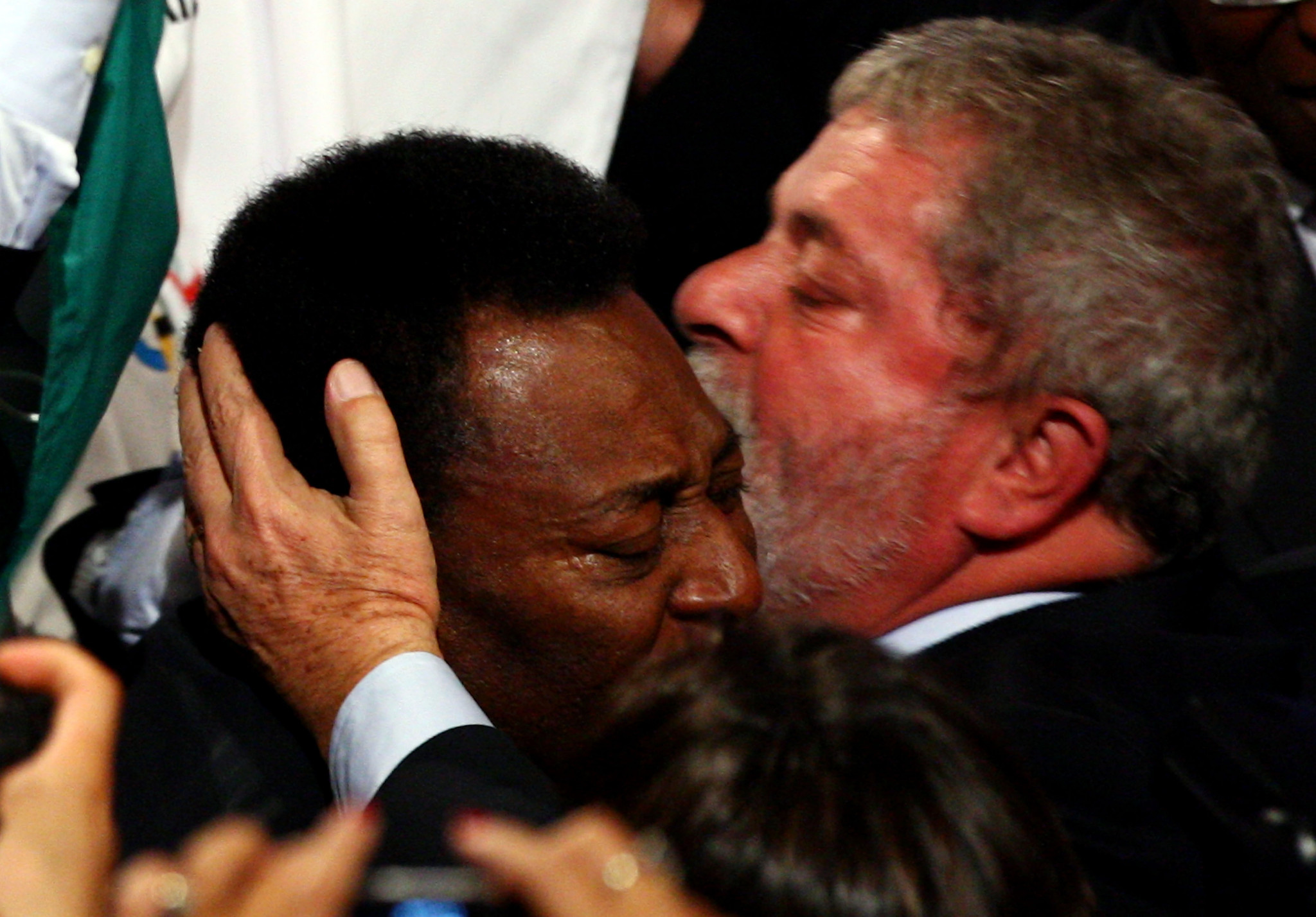 Pelé is hugged by Lula da Silva in Copenhagen in 2009 after it was announced that Rio de Janeiro had won its bid to host the 2016 Olympic and Paralympic Games ©Getty Images