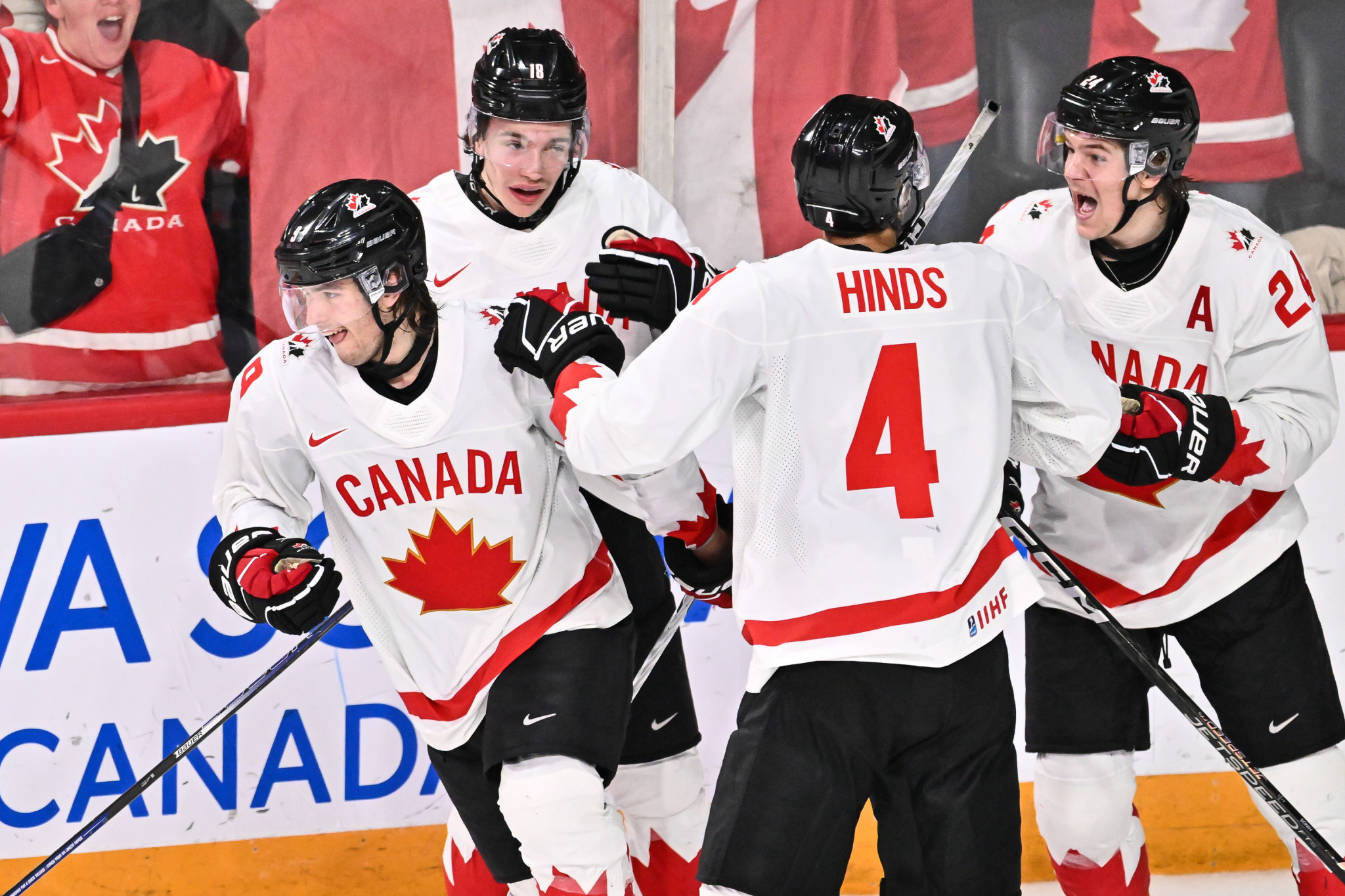 Hosts Canada, who were 2-0 down, recorded a stunning 6-2 comeback win to claim their spot in the final ©Getty Images