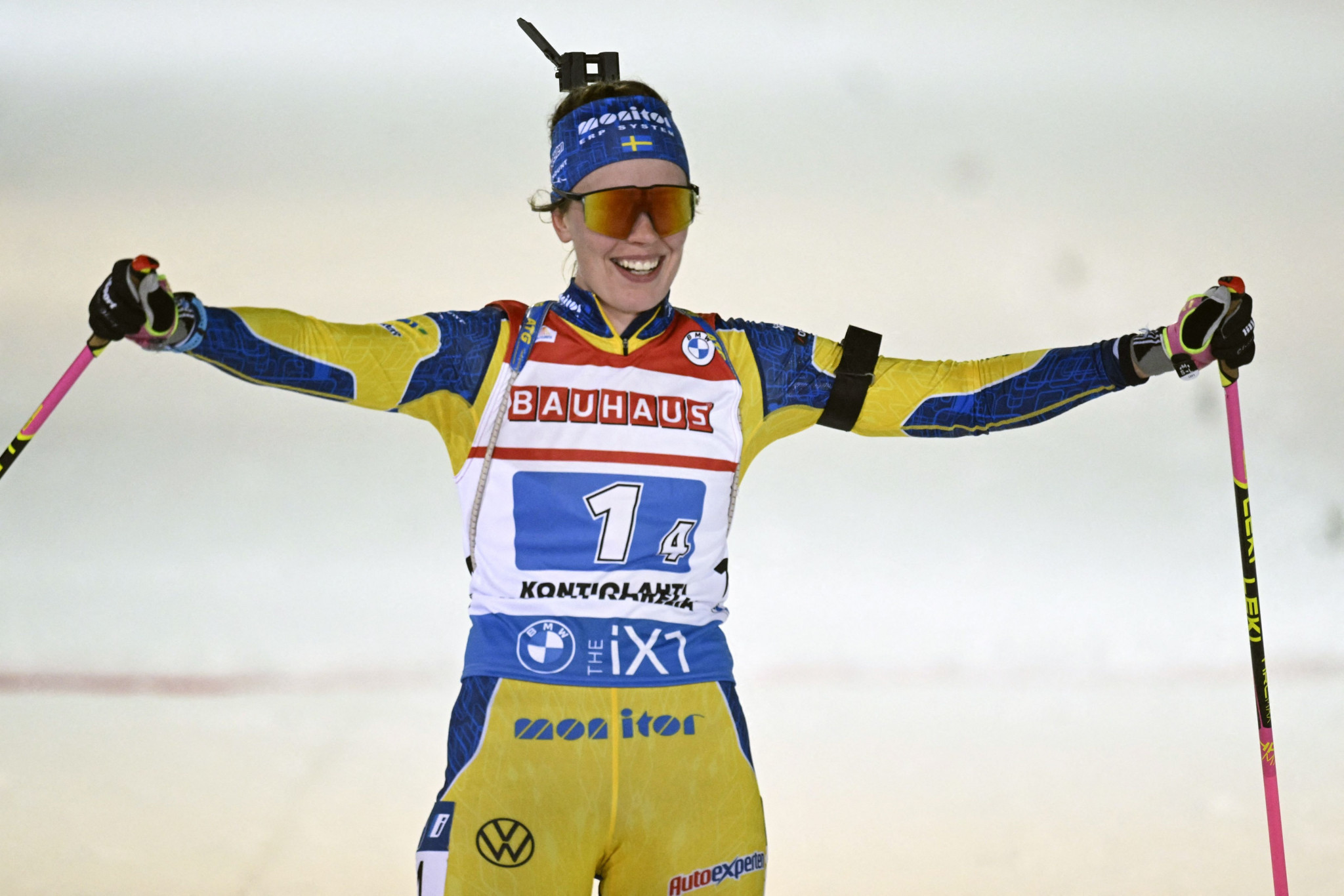 Elvira Öberg won the first IBU World Cup event of the 2023 season as she claimed the women's 7.5 kilometres sprint crown in Pokljuka ©Getty Images