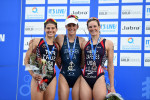 Gwen Jorgensen continued her winning streak as the United States earned a clean sweep of the women's podium in the World Triathlon Series race on the Gold Coast ©Getty Images