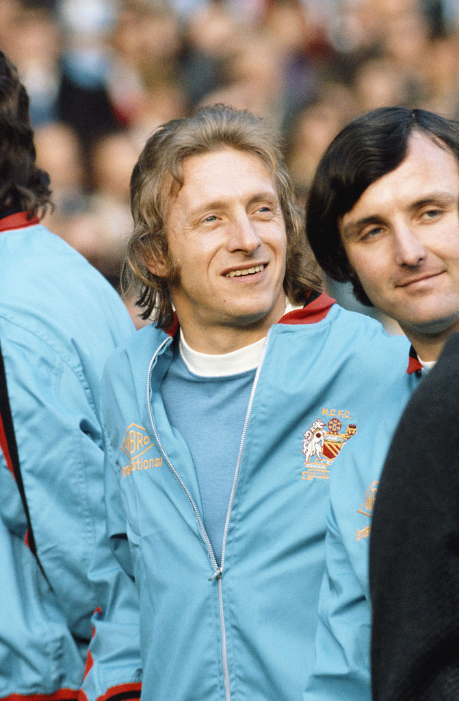Denis Law famously refused to celebrate scoring for Manchester City against his long-time club Manchester United in a crucial game in 1974 ©Getty Images