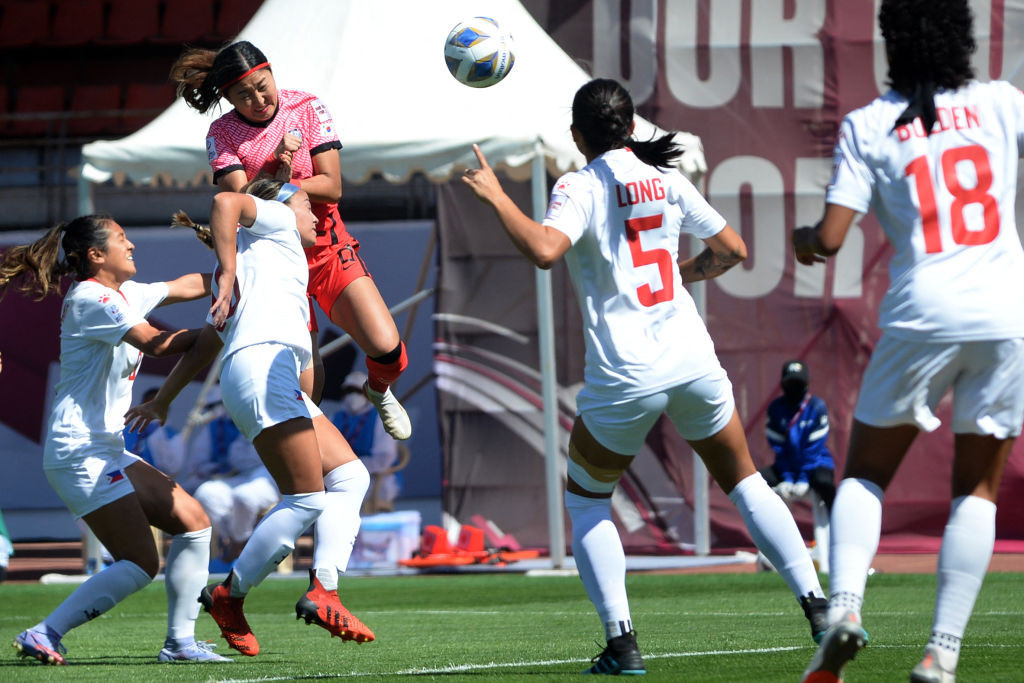 The Philippines women's football team, in white, are among the top seeds for the Round One Asian qualifying competition which will culminate in two teams reaching the Paris 2024 Olympics ©Getty Images