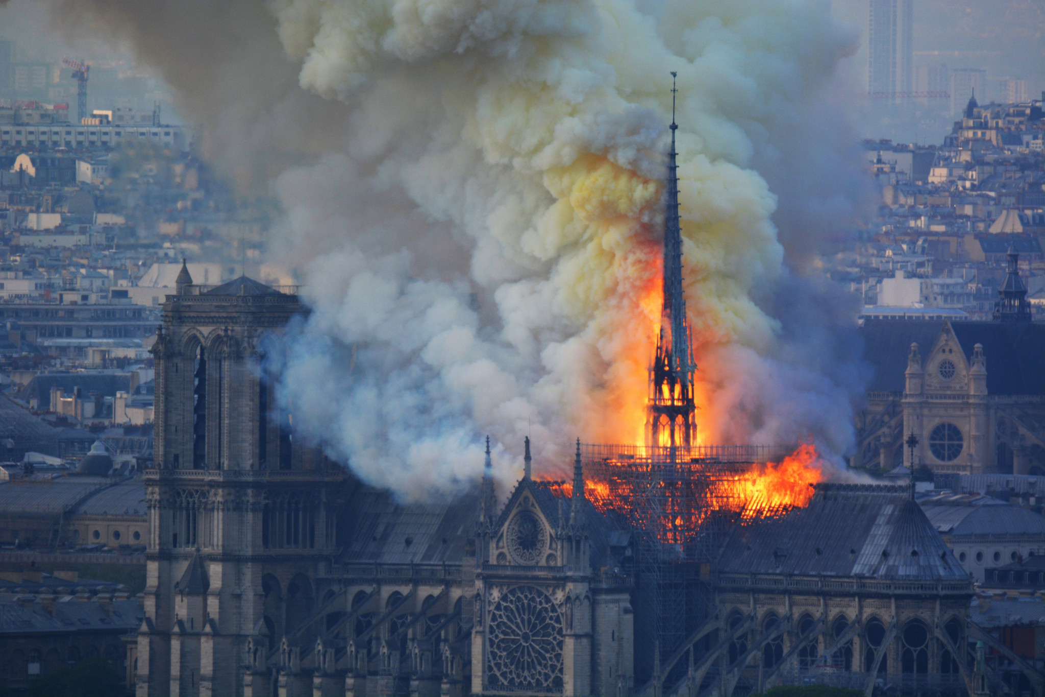 A fire broke out on the famous Notre-Dame cathedral in 2019 ©Getty Images